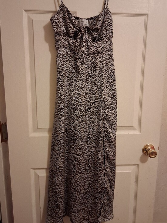 Hello Molly Dresses & Skirts - Hello Molly Black & Cream Printed Maxi Slip Dress